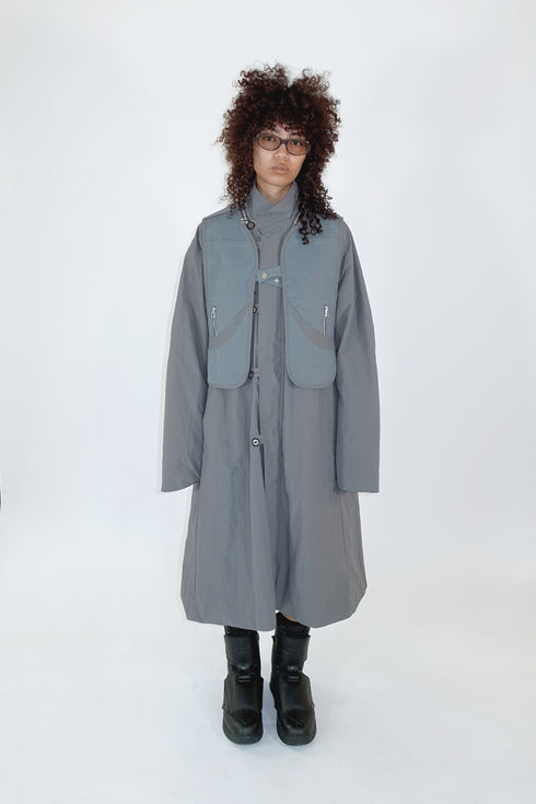ECO GIL LONG COAT w/VEST -GRAY(BAMBOO CHARCOAL)- *Last1